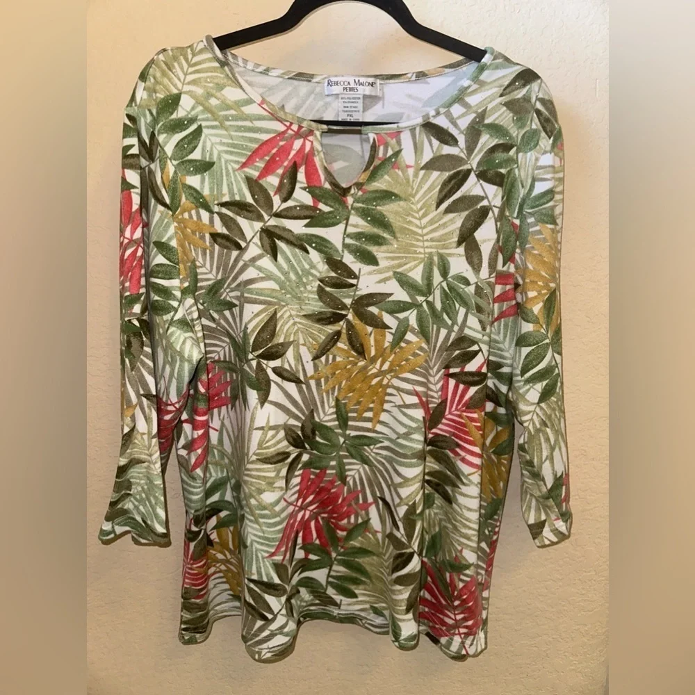 Rebecca Malone Tropical Long Sleeve Sweater Plus Extra Large - Picture 1 of 5